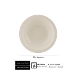 SUMMA Modern Plato Hondo 20 cm, Colección MODERN, Vitro Porcelana, Color Marfil (6 Unidades) SUMMA Modern Plato Hondo 20 cm, Colección MODERN, Vitro Porcelana, Color Marfil (6 Unidades)