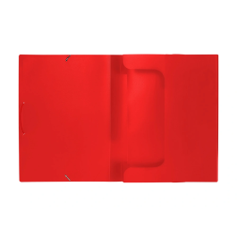 Liderpapel Carpeta Portadocumentos Polipropileno DIN A4 Lomo 50 mm Rojo Cierre Gomas 2 Bolsillos CD Capacidad 200 Hojas