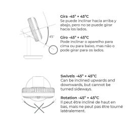 Ventilador de sobremesa recargable blanco potencia: 5w aspas: ø14,5cm 17x13x26cm edm