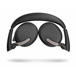 Jabra Evolve2 65 Flex Link380c UC Stereo con Base de Carga Inalámbrica Auriculares Diadema Inalámbricos y USB Cancelación de Ruido para Oficina/Centro de Llamadas Negro