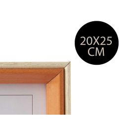 Giftdecor Portafotos Madera Natural y Marron 20x25 cm con Marco de Cristal