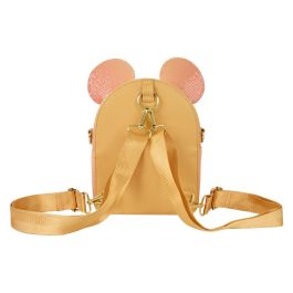Loungefly Bolso Mochila Mickey Disney Convertible a Bolso Cruzado de Cuero Sintético 17x21x10cm con Purpurina y Lentejuelas