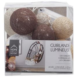 Home Deco Factory Guirnalda de Luces 10 LED con Bolas de Diferentes Medidas para Decoración