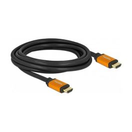 DeLOCK Cable HDMI 48Gbps High Speed 3m - 8K 60Hz 4K 240Hz HDR, Conectores HDMI Tipo A (Estándar) Macho Chapados en Oro, Negro/Amarillo