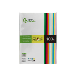 Liderpapel Papel Color A4 80gr Paquete 100 Hojas 10 Colores Surtidos