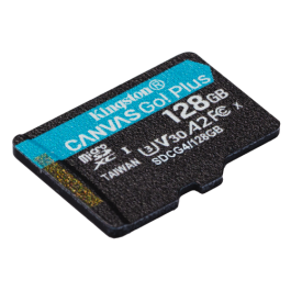 Kingston SDCG4/128GB Tarjeta Memoria CANVAS Go! Plus 128GB microSDXC 200MB/s Lectura Clase 10 U3 V30 A2 con Adaptador