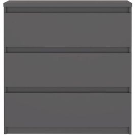 Cómoda - CHELSEA - 3 cajones - Antracita - 77,2 x 42,2 x 79,9 cm Cómoda - CHELSEA - 3 cajones - Antracita - 77,2 x 42,2 x 79,9 cm