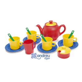 Dantoy Juego de Té para 4 Servicios, 17 Piezas, Dimensiones 12x18.5x19 cm