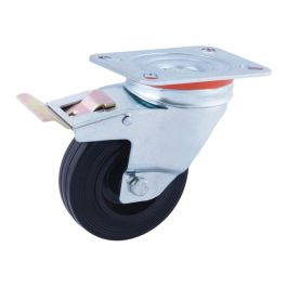 Rueda giratoria ø125mm (rueda) freno goma negra caucho r29473 afo Rueda giratoria ø125mm (rueda) freno goma negra caucho r29473 afo