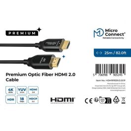 MicroConnect Cable HDMI 2.0 Fibra Óptica Premium 25m Activo para Largas Distancias Sin Pérdida de Datos Ultra Flexible