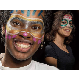 Carioca Barra de Maquillaje Mask Up, Caja de 6 Colores Metálicos Surtidos, Lavable