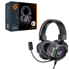 Conceptronic ATHAN03B Auricular Gaming con Sonido Estéreo, Micrófono Integrado, LED RGB, Compatible con PC, PS5, Xbox One