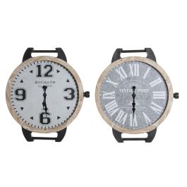 DKD Home Decor Reloj de Pared Vintage Metal y Cristal Negro Natural Gris 65 x 7 x 74 cm (2 Unidades) Precio: 62.50000053. SKU: B1BFRK857C