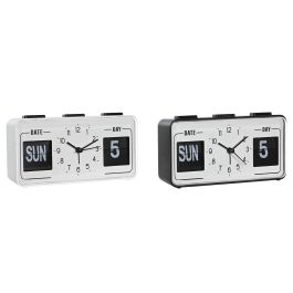 Reloj Despertador Basicos DKD Home Decor Blanco Negro 5 x 9 x 17 cm (2 Unidades)