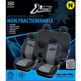 XLC AAAQG37659 Fundas XLCOVER para Asientos de Coche - Compatibles con Airbags - Delanteros, Traseros y Reposacabezas - Sin Aberturas