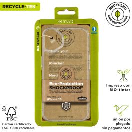 Muvit Funda Shockproof 2M para Apple iPhone - Protección contra caídas y arañazos, material reciclado Muvit Funda Shockproof 2M para Apple iPhone - Protección contra caídas y arañazos, material reciclado