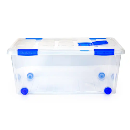 Plasticforte Contenedor Plástico N 7 Transparente con Tapa 61L 73x41x32 cm Ordenación Duradera y Funcional