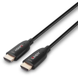 Lindy Cable HDMI Híbrido de Fibra Óptica 20m, 8K60Hz, 48Gbps, HDR Dinámico, eARC, VRR, ALLM, QFT