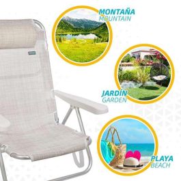 Silla playa aluminio plegable 5 posiciones 48x46x84 cm con cojin mas asa. Silla playa aluminio plegable 5 posiciones 48x46x84 cm con cojin mas asa.
