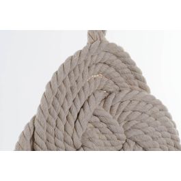 DKD Home Decor Colgador Decorativo de Pared Trenzado Estilo Boho en Cuerda y Algodón Natural 67x33x3 cm