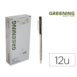 Greening Bolígrafo Negro Retractil Tinta de Aceite Trazo 0,5 mm Precio: 2.50000036. SKU: B1GDRN43VA
