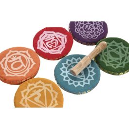 DKD Home Decor Cuenco Tibetano Arabe Multicolor 10 x 7.5 x 10 cm (7 Unidades) Laton Poliester