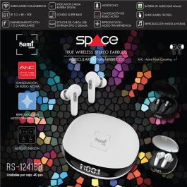 SAMI TWS Space - Auriculares Inalámbricos con Cancelación Activa de Ruido (ANC), Cargador de 280mAh y Batería 40mAh