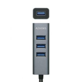 AISENS HUB USB 3.0 Aluminio, TIPO A/M-4XTIPO A/H, NEGRO, 30cm AISENS HUB USB 3.0 Aluminio, TIPO A/M-4XTIPO A/H, NEGRO, 30cm