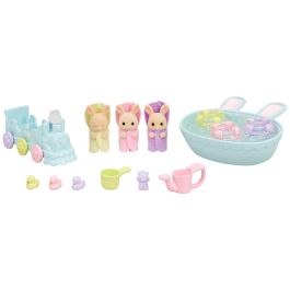 Sylvanian Families La Hora Del Baño De Los Trillizos Set con Bañera, Flotadores y Figuras para +3 Años