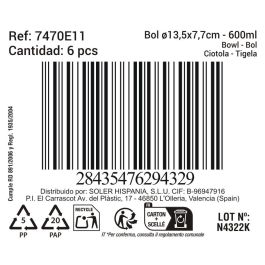 Bol Black Clay 600 ml - Inde (18 Unidades)