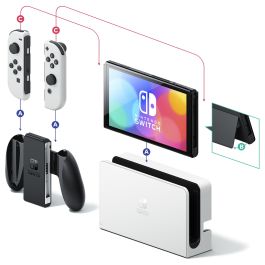 Nintendo Switch OLED Blanca - Consola de Videojuegos con Pantalla OLED de 7 Pulgadas y 64 GB