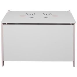 Home Deco Kids Baúl Luna 60x36,5x39 cm para Juguetes con Asas y Tapa Decorada Rosa