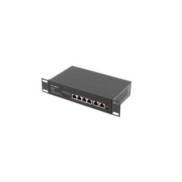 Lanberg RSFE-4P-2FE-60 Switch PoE No Administrado 6 Puertos Fast Ethernet 10/100 Montaje en Rack 1U Negro