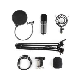 Sandberg Streamer USB Microphone Kit con Brazo Ajustable, Filtro Antipop y Antiviento para Streaming y Grabación de Video