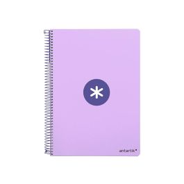 Cuaderno Espiral A4 Antartik Tapa Dura 80H 90 gr Cuadro 4 mm Con Margen Color Lavanda