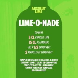 Absolut Lime - Vodka con sabor - 40% - 70 cl