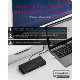 ICY BOX Docking Station 4xUSB-A/2xUSB-C/2xHDMI/DisplayPort Negro