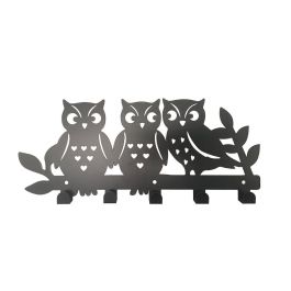 Perchero de Pared Versa Negro Metal Hierro Familia Búhos 2 X 17 X 39 CM Precio: 7.49999987. SKU: B12L34L7G2
