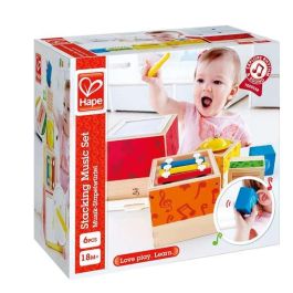 Hape Juego de Bloques e Instrumentos Musicales de Madera, Sonidos, para Bebés +18 Meses, Juguete Educativo de 6 Piezas