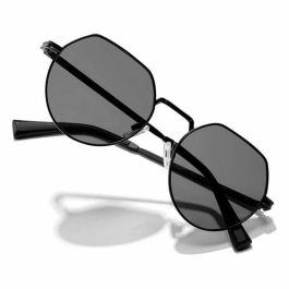 Hawkers Gafas de Sol AURA Negras Unisex Protección UV400 Cat. 3 Lentes TR18 Semiredondeadas Montura Acero Inoxidable Mate
