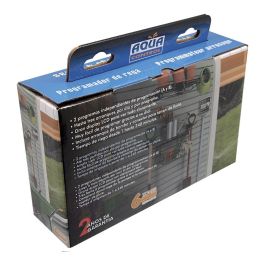 Aqua Control Programador de Riego Electrónico 6 Zonas con Display LCD, Fácil Programación, Arranque Bomba y Sensor Lluvia, 1-240 min