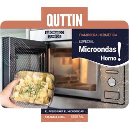 Quttin Fiambre Acero 1.8L para Microondas y Horno, 18 x 9 x 23 cm (12 Unidades)