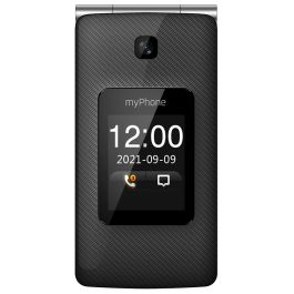 MyPhone Tango LTE Black - Teléfono plegable 4G con pantallas duales, USB Type-C, botones SOS e ICE, batería 1400mAh