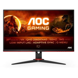 AOC Q27G2E/BK Monitor Gaming 27" QHD (2560x1440) LED 155Hz 1ms, 2xHDMI DP, FreeSync Premium, Negro/Rojo Precio: 218.59000053. SKU: S7817938