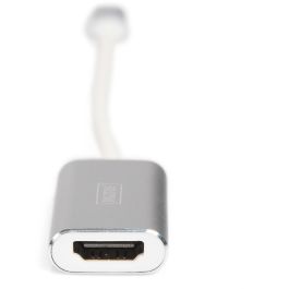 Digitus AG9310 Adaptador USB-C 3.2 Gen 1 a HDMI 4K, 0.2m, Macho a Hembra, Plug and Play, Plata