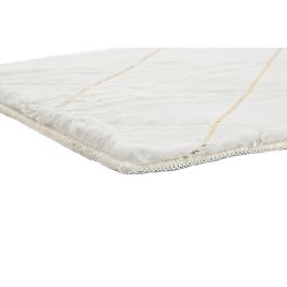 DKD Home Decor Alfombra Moderno de Poliéster Blanco 240 x 60 cm para Salón o Dormitorio con Diseño de Rombos