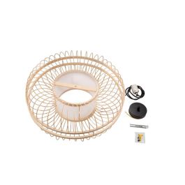 SKD-P80041 Lámpara Colgante Burgas de Bambú Natural - Diseño Mediterráneo, Boho-Chic para Salón, Comedor, Dormitorio E27