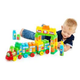 Juego construccion tren 70 piezas con numeros y letras Juego construccion tren 70 piezas con numeros y letras