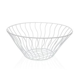 Frutero Redondo Blanco Versa 28x28x11.5 cm Metal (2 Unidades) Precio: 7.49999987. SKU: B1G9LQC8ND