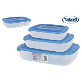 Tontarelli Set 3 Fiambreras Rectangulares 1L, 2L, 3L con Tapa Azul | 29.6x19.8x7.7 cm (20 Cajas) Precio: 61.99000005. SKU: B1GF63QJLH